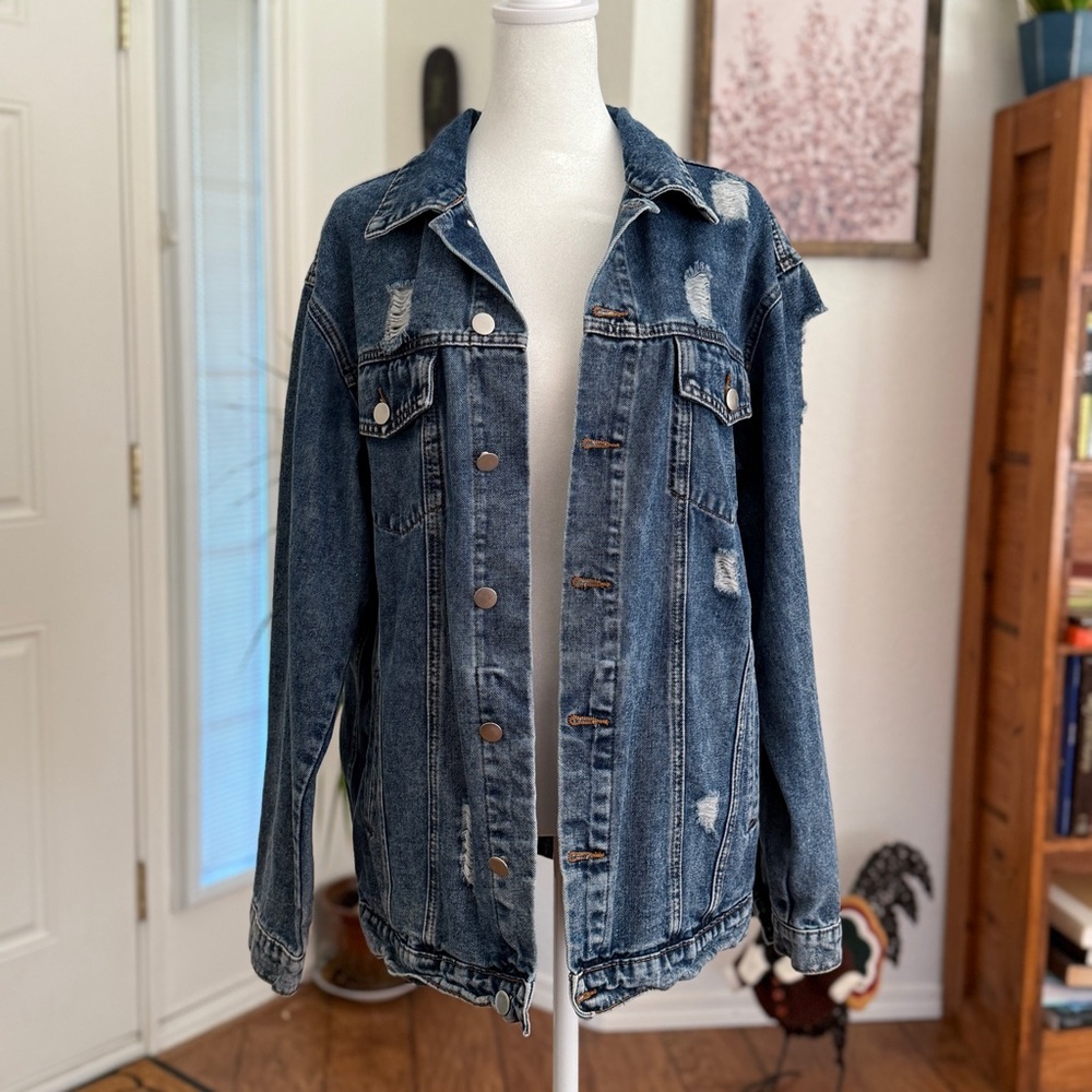 Umgee | Distressed Oversized Denim Jacket